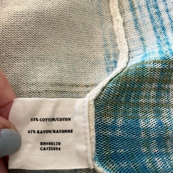 Anthropologie Sparrow Green Blue Revolution Waterfall Cardigan Medium Split Back - Picture 4 of 8